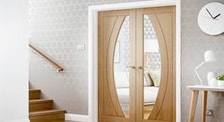 Puertas de interior Lacadas colorlac con vidriera