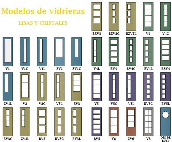 Huecos para vidriera en las puertas a medida Huecos para vidriera en las puertas a medida