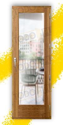 Balconera Grande de Madera Natural de Iroko Mod. V1 Barniz