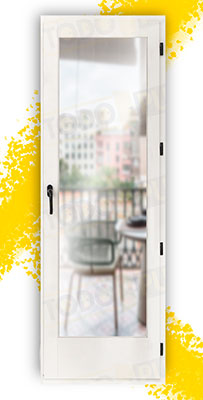 Balconera 200 cm alto de Madera Natural de Iroko Mod. V1 Lacada