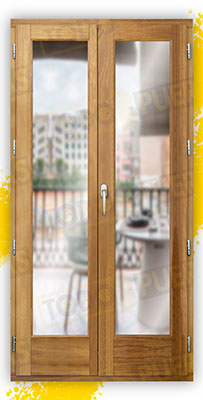 Balconera 200 cm alto de Madera Natural de Iroko Mod. V2 Barniz