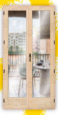 Balconera 200 cm alto de Madera Natural de Pino Mod. V2 Crudo