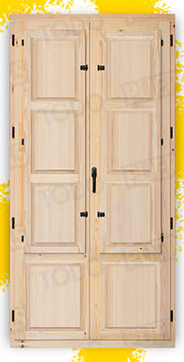 Balconera 200 cm alto de Madera Natural de Pino Mod. Huesca V2 Crudo