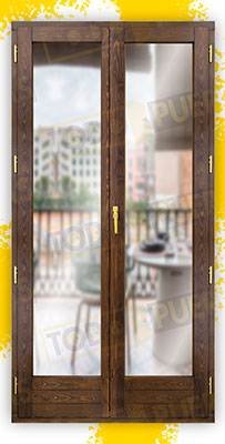 Balconera Grande de Madera Natural de Pino Mod. V2 Teñida