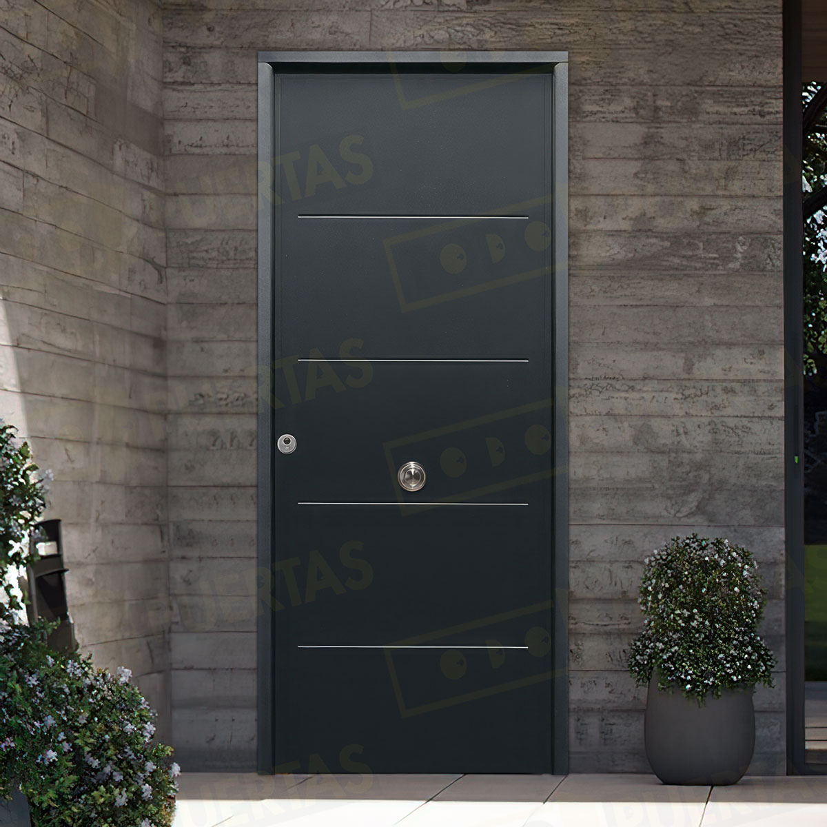 Puerta Acorazada 1105 Sagacor 100 Gris Oxidon (Dos Caras Iguales)