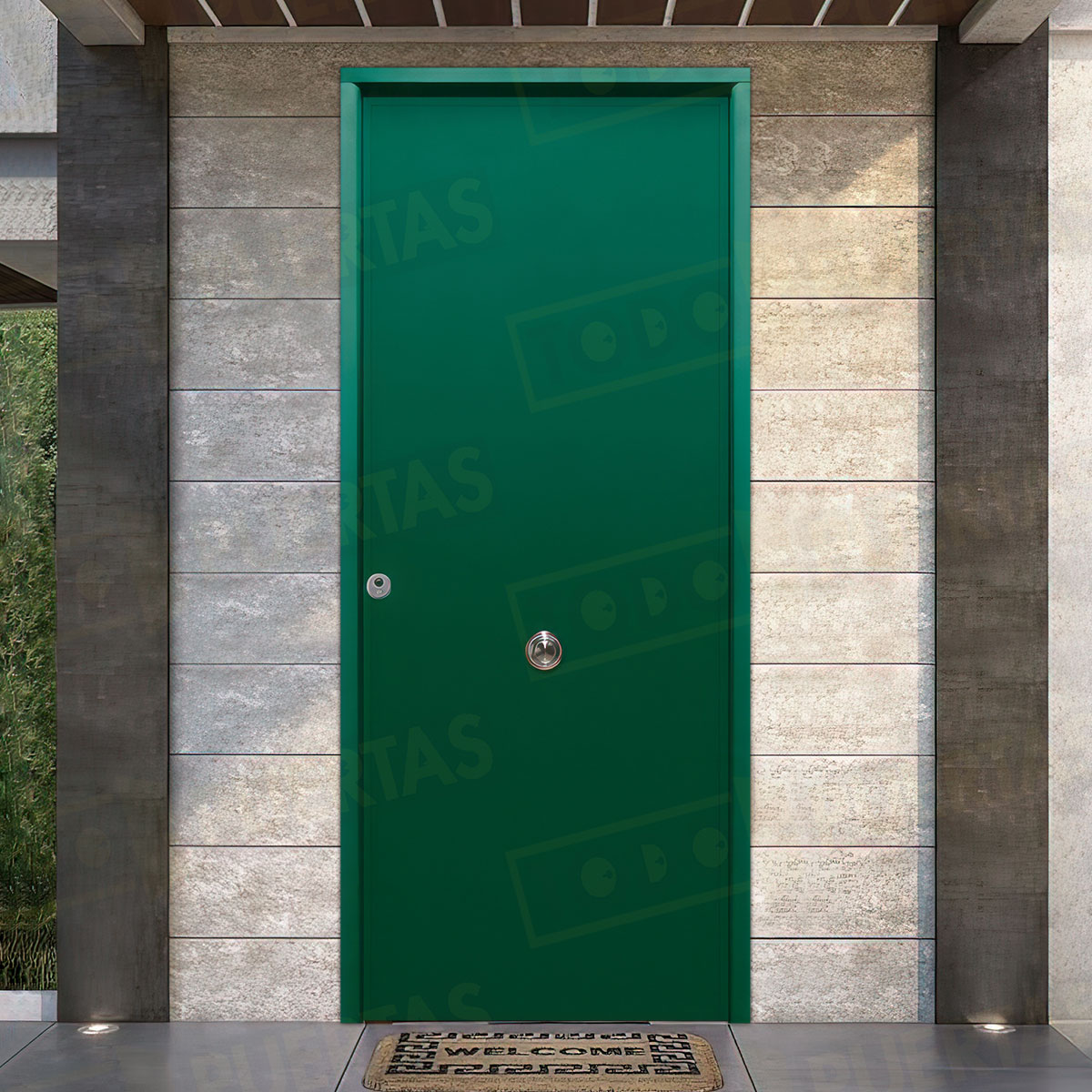 Puerta Acorazada 1110 Sagacor 100 Verde Musgo 6005 (Dos Caras Iguales)