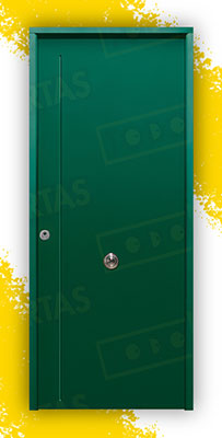 Puerta Acorazada 1120 Sagacor 100 Verde Musgo 6005 (Dos Caras Iguales)
