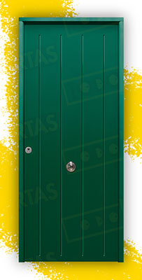 Puerta Acorazada 1150 Sagacor 100 Verde Musgo 6005 (Dos Caras Iguales)