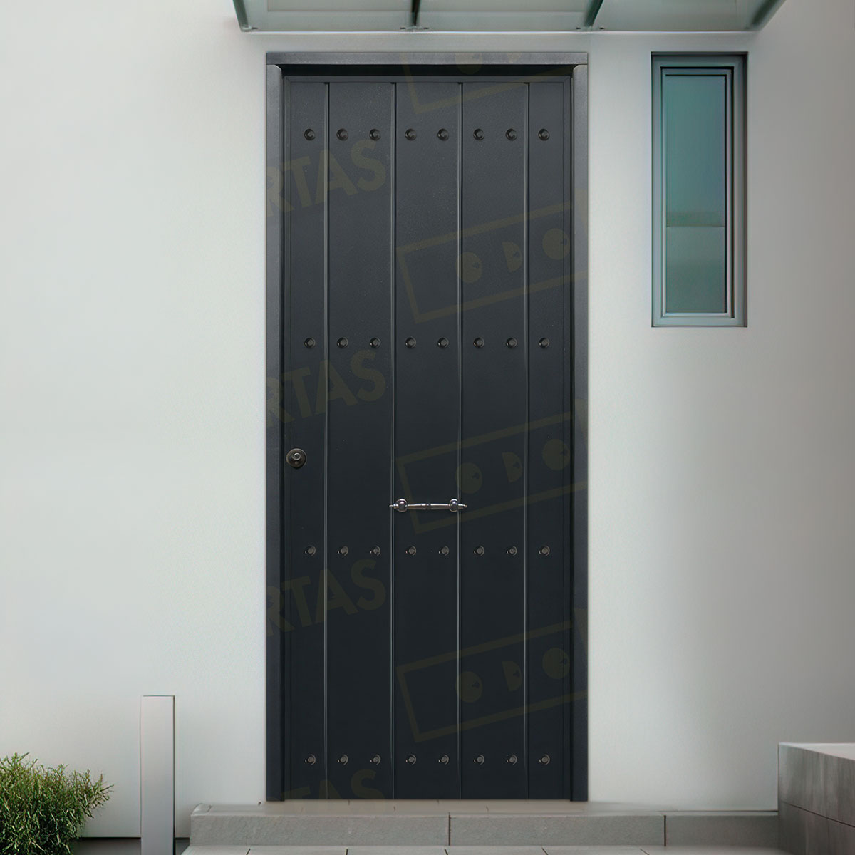 Puerta Acorazada 1150 CL Sagacor 100 Gris Oxidon (Dos Caras Iguales)