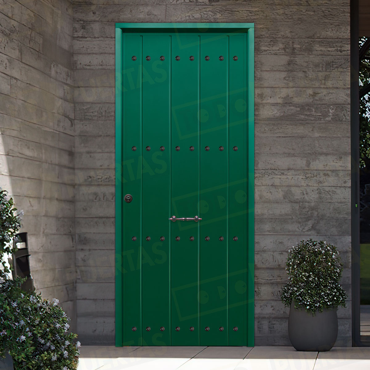 Puerta Acorazada 1150 CL Sagacor 100 Verde Musgo 6005 (Dos Caras Iguales)