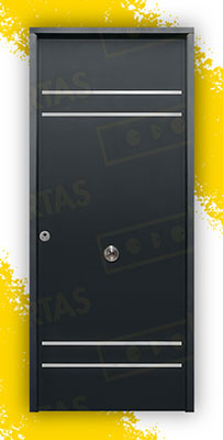 Puerta Acorazada Azalea FM Sagacor 100 Gris Oxidon (Dos Caras Iguales)