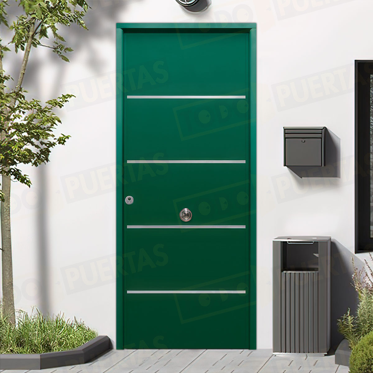 Puerta Acorazada Cintia FM Sagacor 100 Verde Musgo 6005 (Dos Caras Iguales)