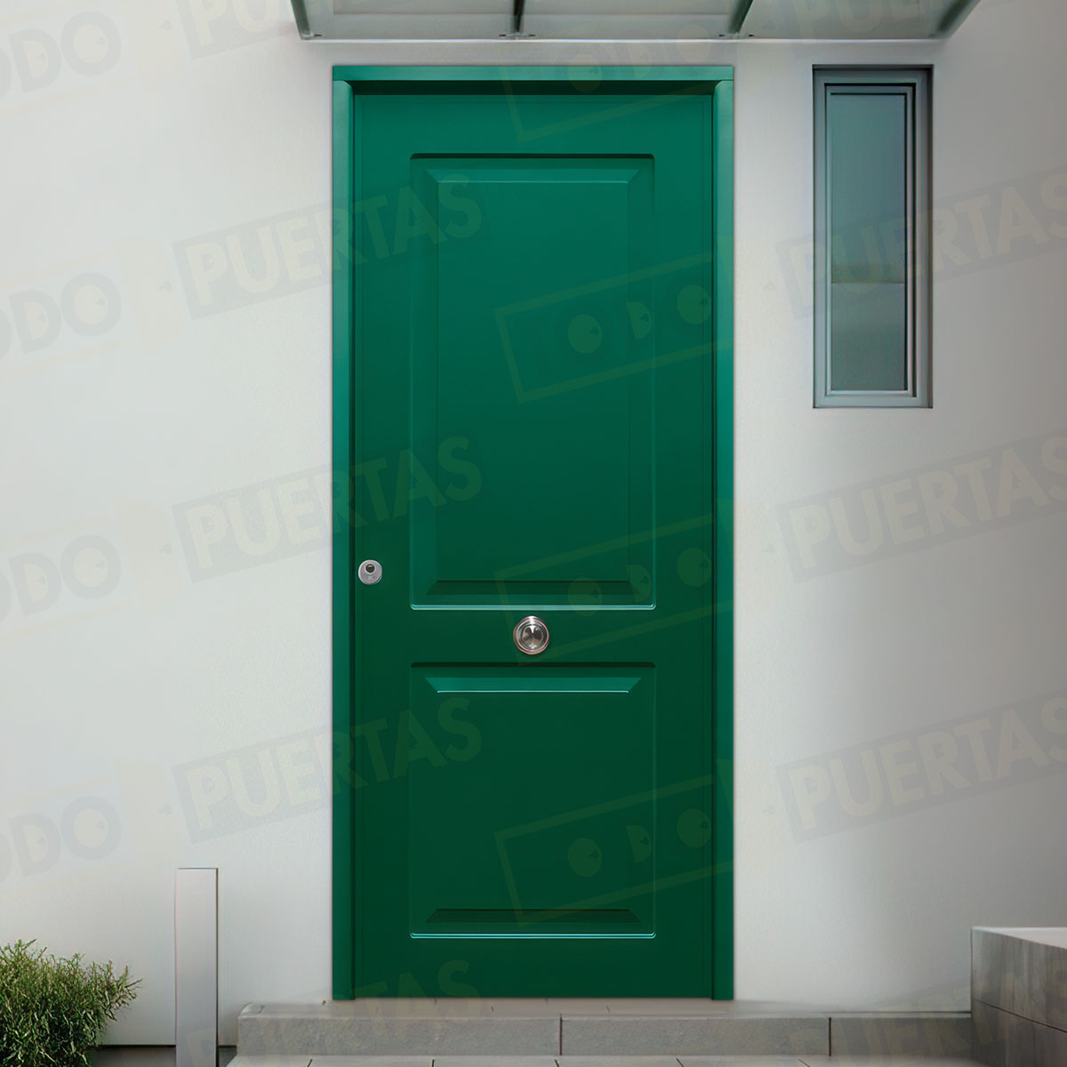Puerta Acorazada Clásica Sagacor 100 Verde Musgo 6005 (Dos Caras Iguales)
