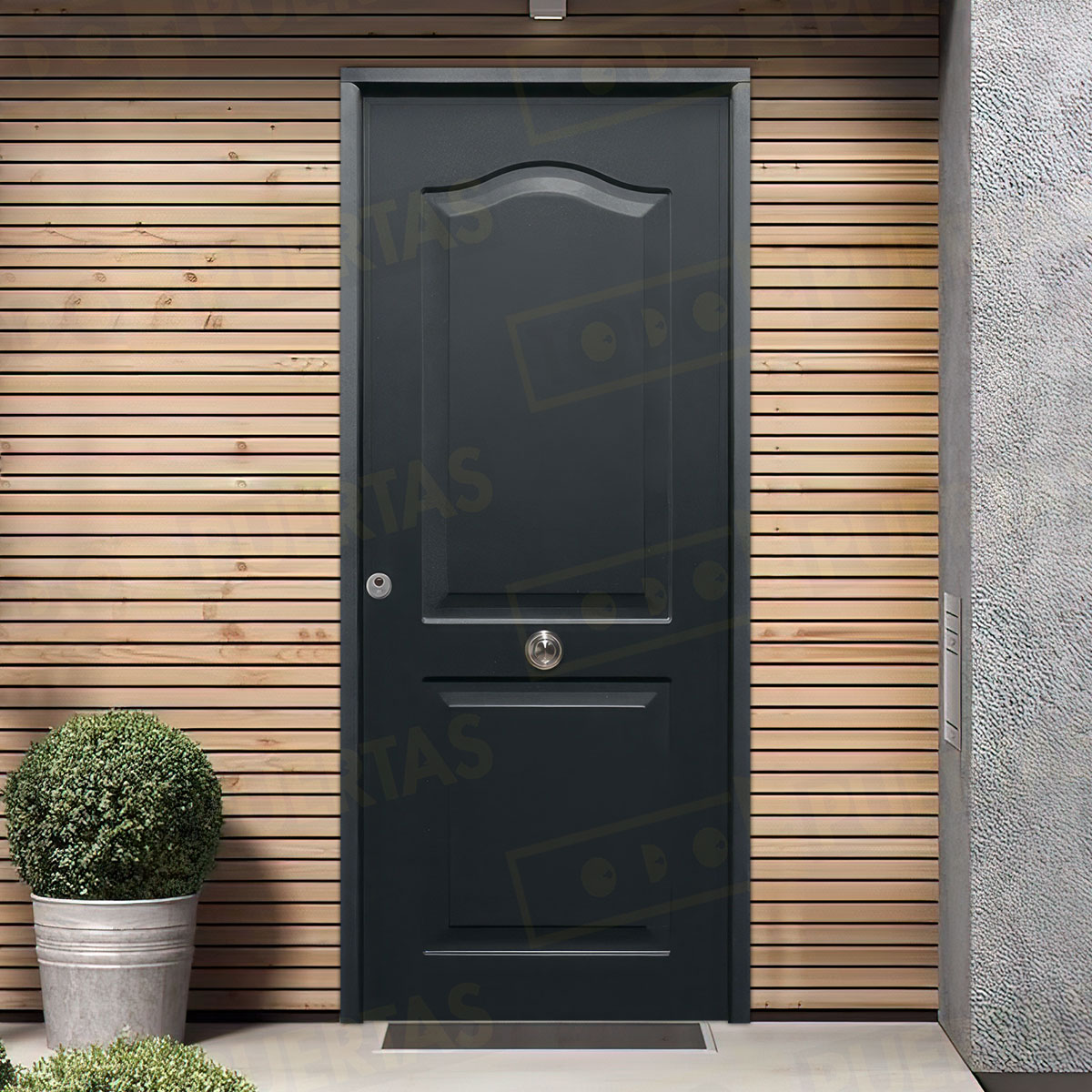 Puerta Acorazada Semiprovenzal Sagacor 100 Gris Oxidon (Dos Caras Iguales)