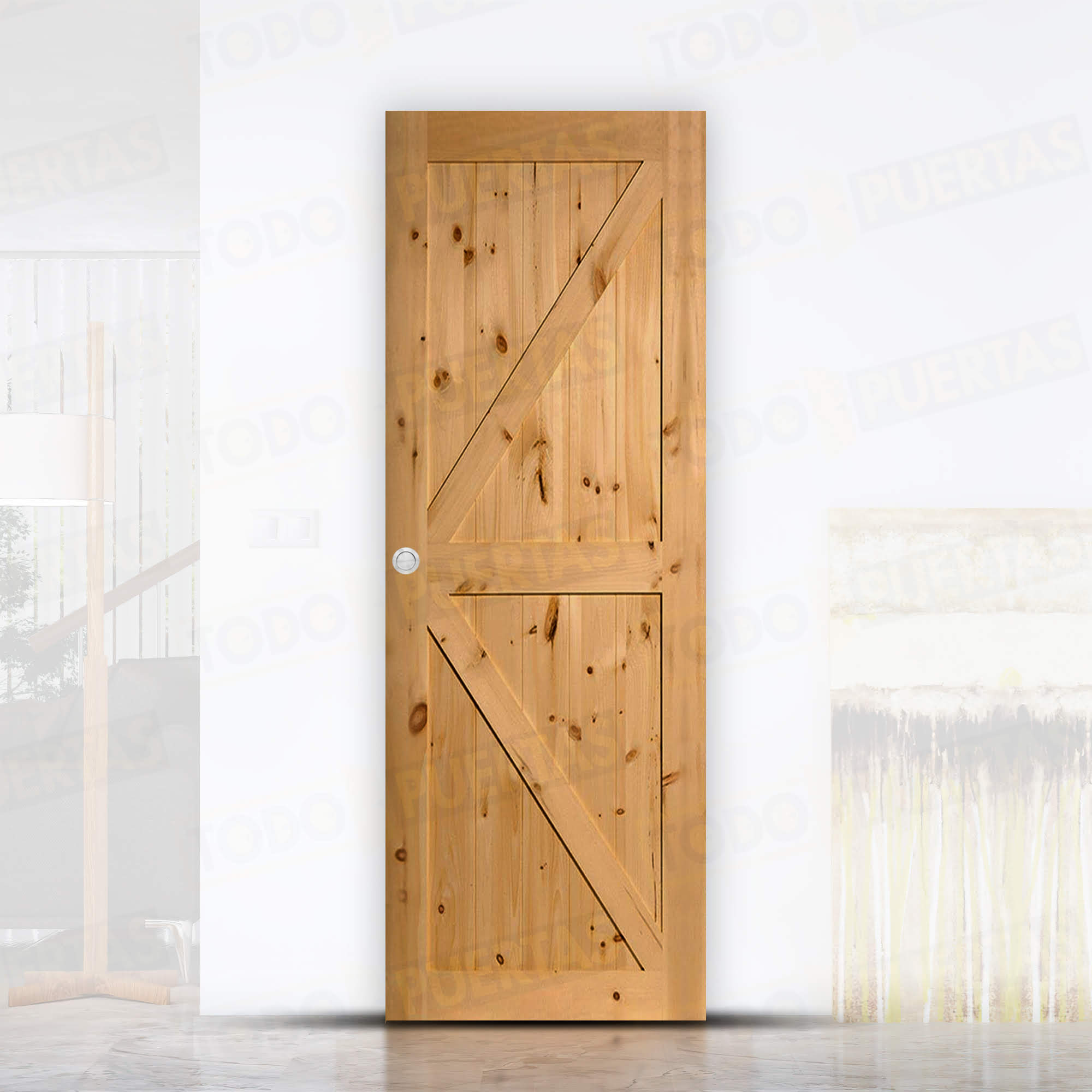 Puerta Corredera de Granero Pino Macizo Mod. GR001 Tenida