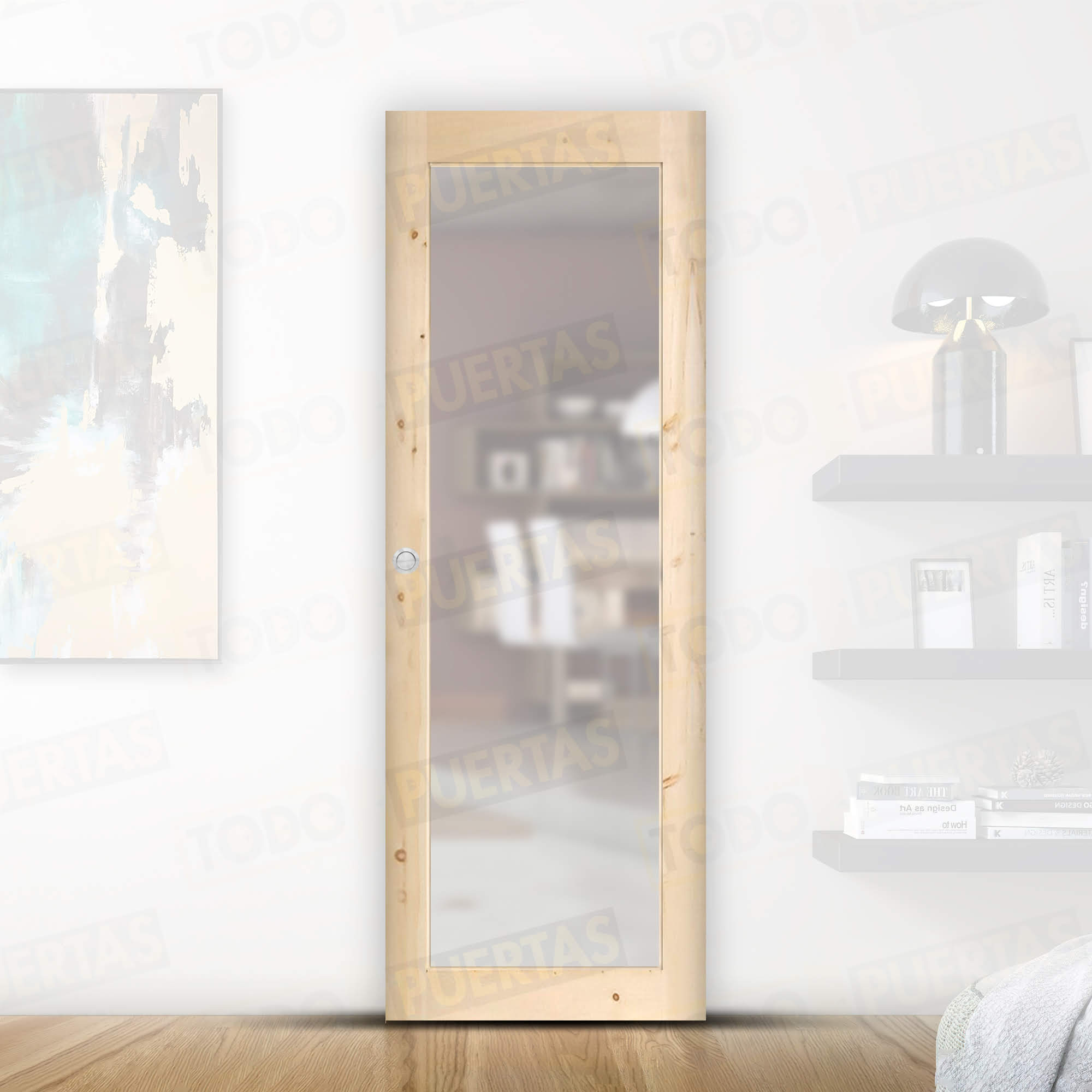 Puerta Corredera de Granero Pino Macizo Mod. GR004 V1 (CRUDO)