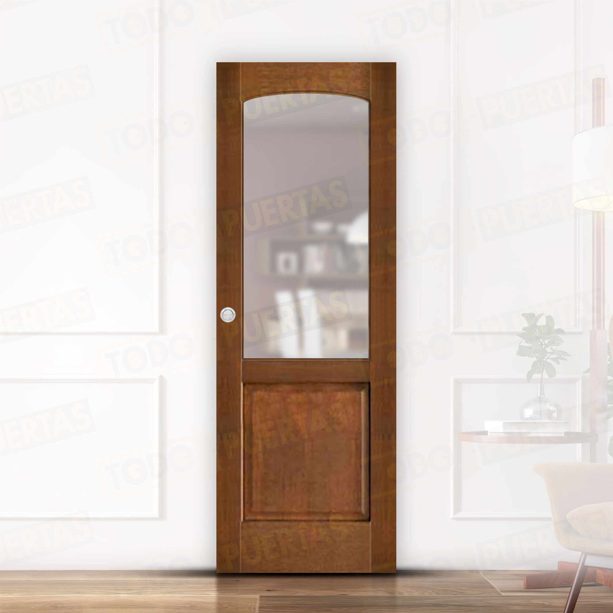 Puerta Corredera Mod. Almería nogal oscuro ZV1