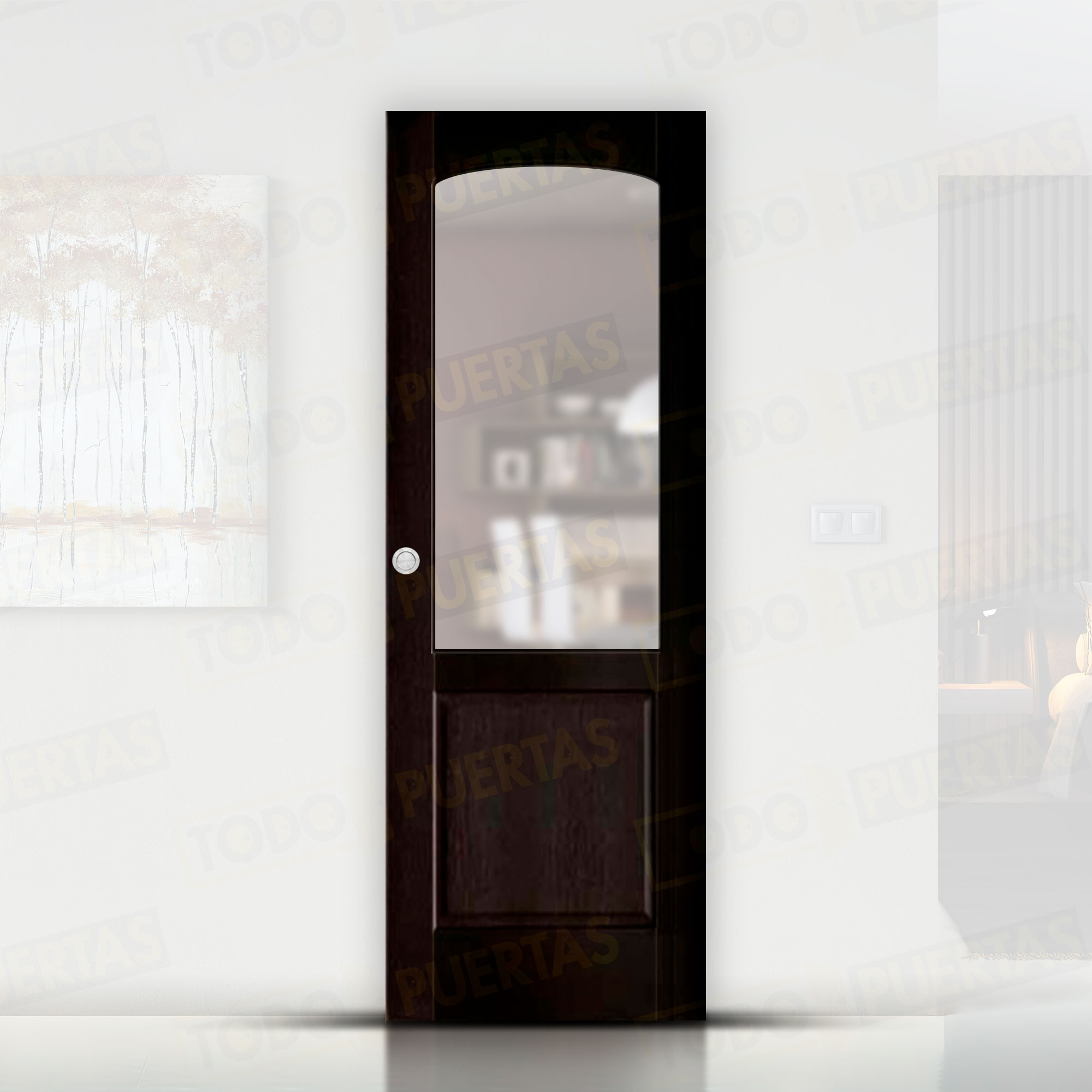 Puerta Corredera Mod. Almonte nogal oscuro ZV1