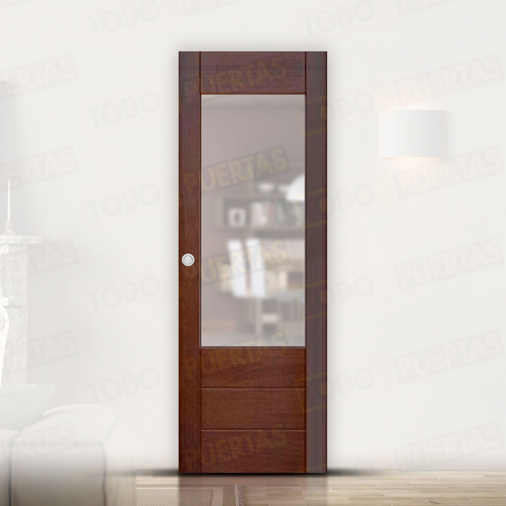 Puerta Corredera Mod. Cervantes Nogal ZV1