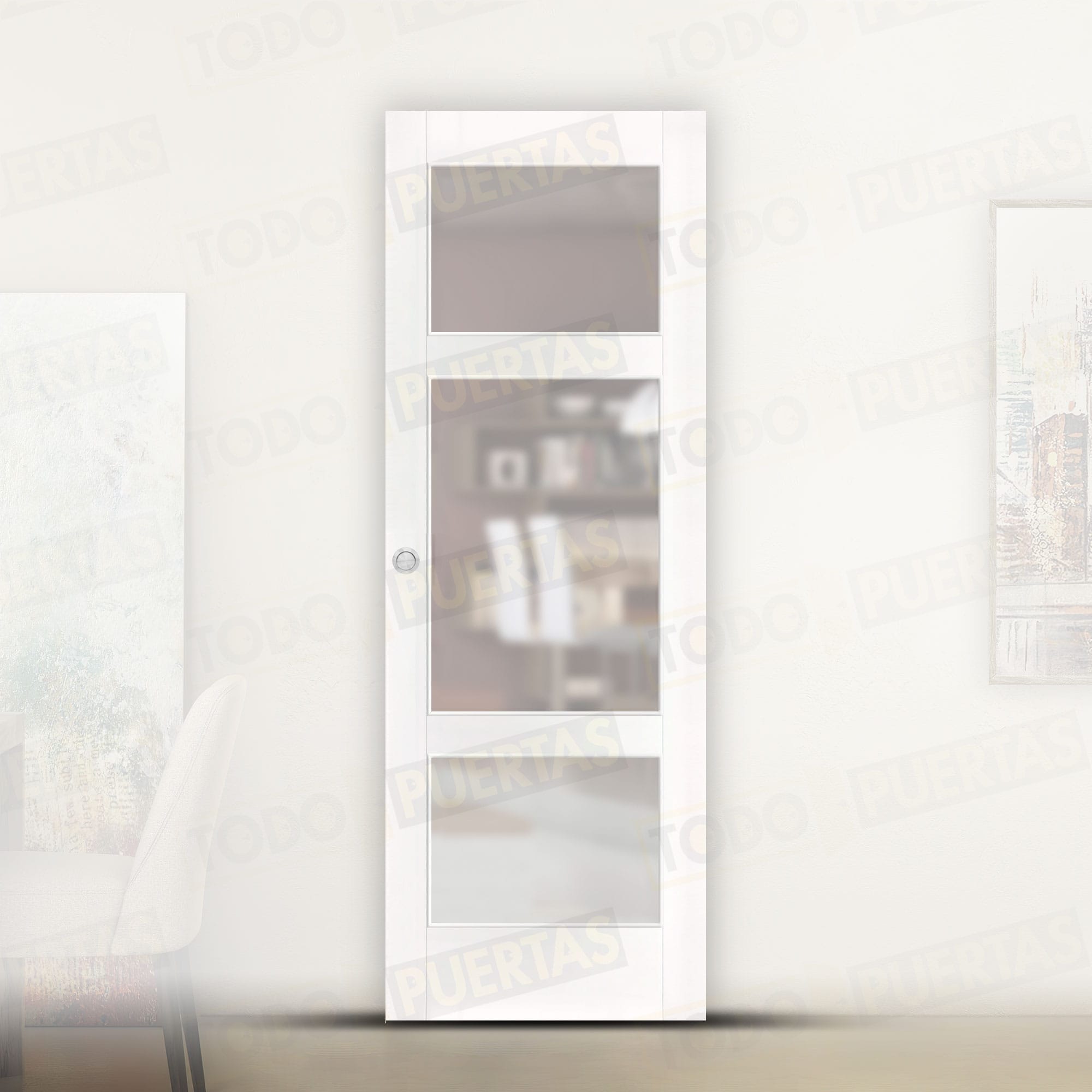 Puerta Corredera Mod. Ovidio Lacada Blanca