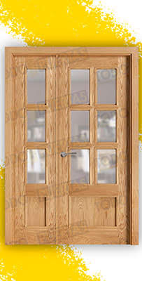 Puerta  Doble de Salón Maciza Mod. Átomo BV6