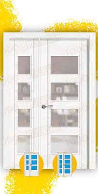 Puerta Doble de Salón Lacada Blanca Mod. Budapest