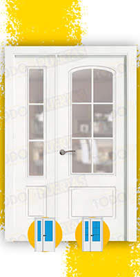 Puerta Doble de Salón Lacada Blanca Mod. Ghana