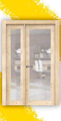 Puerta Granero Doble Salón Madera Mod. GR004 V1 (CRUDO)