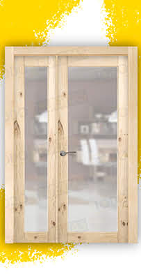Puerta Granero Doble Salón Madera Mod. GR005 V1 (CRUDO)