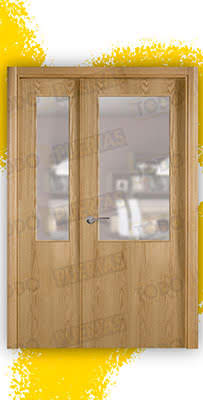 Puerta  Doble de Salón Maciza Mod. Islandia Roble ZV1
