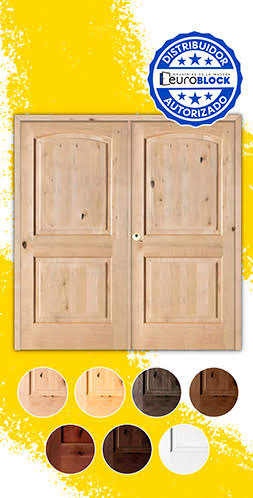 Puerta Doble de Exterior Mod. 6100 Fijos de Madera Maciza