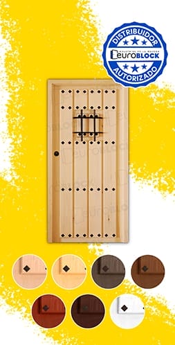 Puerta de Exterior Mod. PC-04 de Madera Maciza