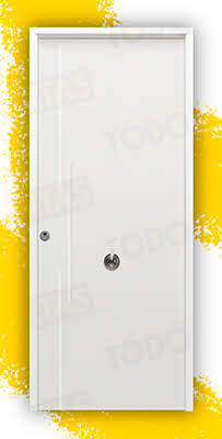 Puerta Galvanizada Acacia / 1110 Saga 100 Blanca (Cara Interior Lisa)