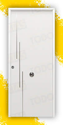 Puerta Galvanizada Camelia FM / 1110 Saga 100 Blanca (Cara Interior Lisa)