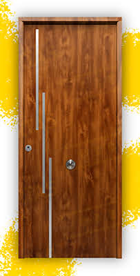 Puerta Galvanizada Camelia FM / 1110 Saga 100 Embero (Cara Interior Lisa)