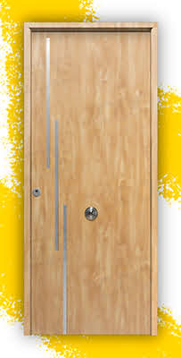 Puerta Galvanizada Camelia FM / 1110 Saga 100 Roble (Cara Interior Lisa)