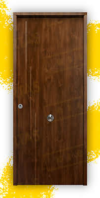 Puerta Galvanizada Camelia / 1110 Saga 100 Roble Viejo (Cara Interior Lisa)