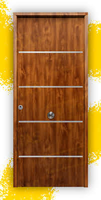 Puerta Galvanizada Cintia FM / 1110 Saga 100 Embero (Cara Interior Lisa)