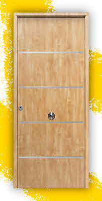 Puerta Galvanizada Cintia FM / 1110 Saga 100 Roble (Cara Interior Lisa)
