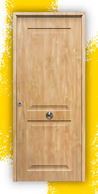 Puerta Galvanizada Clásica / 1110 Saga 100 Roble (Cara Interior Lisa)