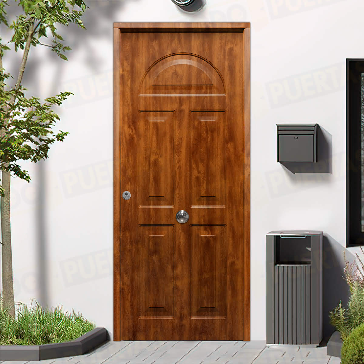 Puerta Galvanizada Coral / 1110 Saga 100 Embero (Cara Interior Lisa)