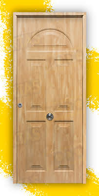 Puerta Galvanizada Coral / 1110 Saga 100 Roble (Cara Interior Lisa)