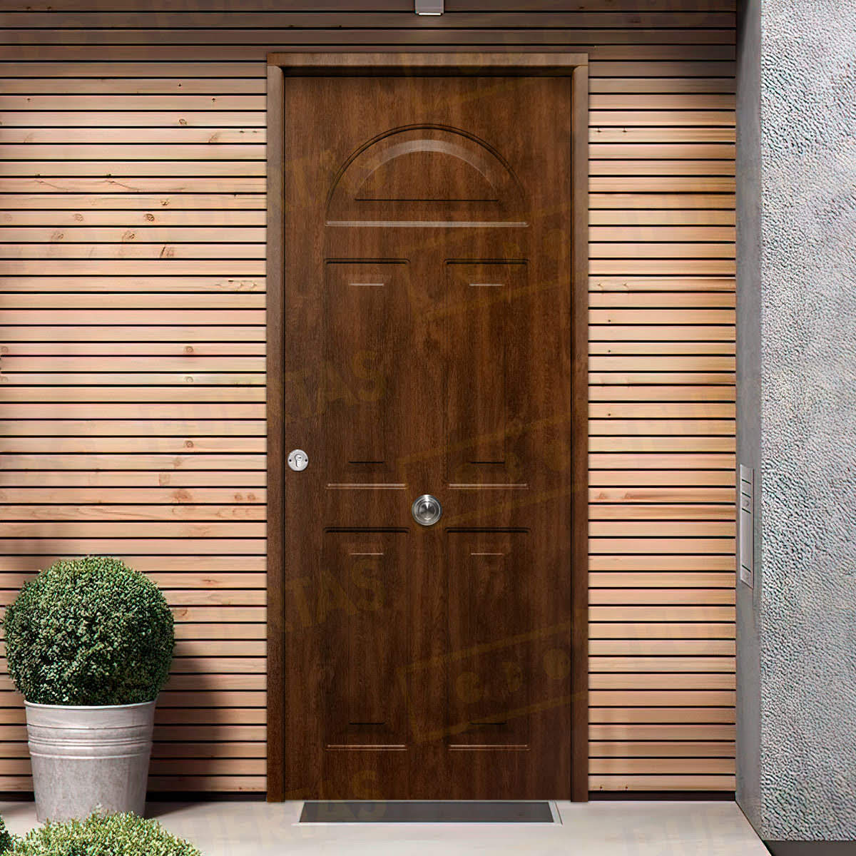 Puerta Galvanizada Coral Saga M-100 LM Roble Viejo (Cara Interior Lisa)
