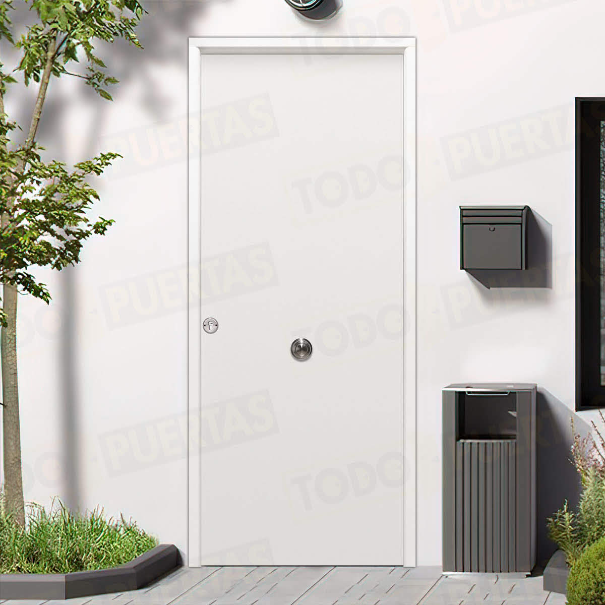 Puerta Galvanizada 1110 Saga M-100 LM Blanca (Cara Interior Lisa)