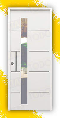 Puerta Galvanizada Cintia-FM-CRL / 1110 Saga 100 Cristal Blanca (Cara Interior Lisa)
