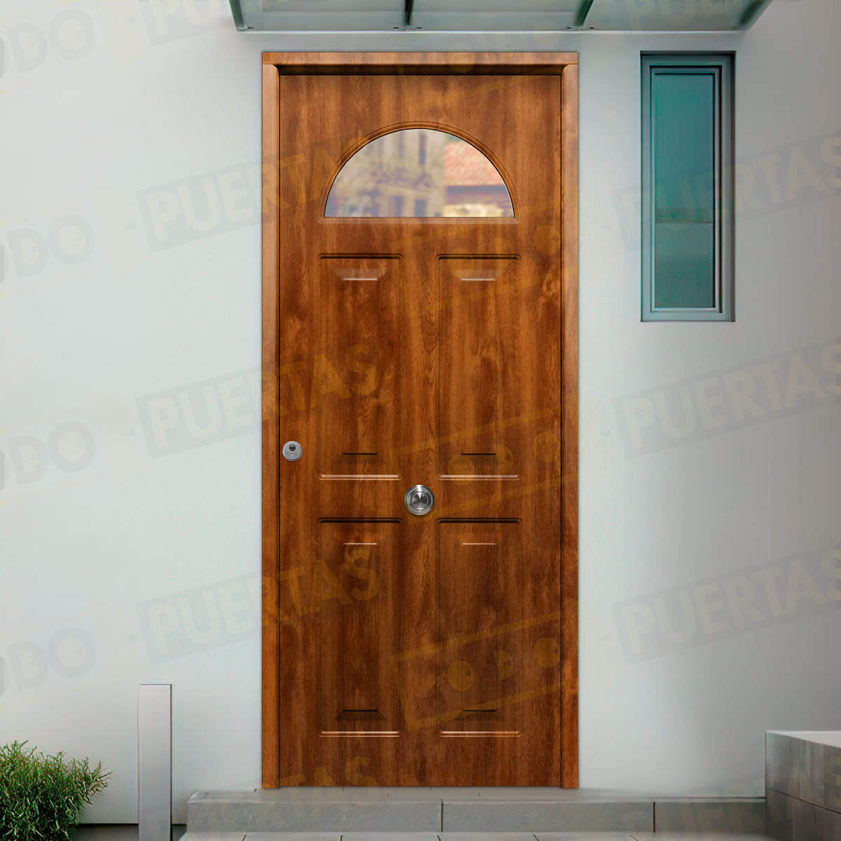 Puerta Galvanizada Coral-CR / Coral-Cr Saga 100 Cristal Embero (Dos Caras Iguales)