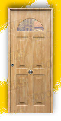 Puerta Galvanizada Coral-CR / Coral-Cr Saga 100 Cristal Roble (Dos Caras Iguales)