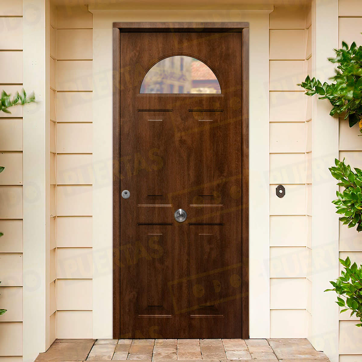 Puerta Galvanizada Coral-CR / Coral-Cr Saga 100 Cristal Roble Viejo (Dos Caras Iguales)