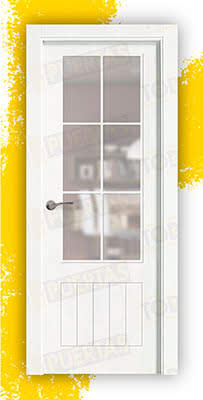 Puerta Block Maciza Lacada Blanca Mod. Casablanca V6