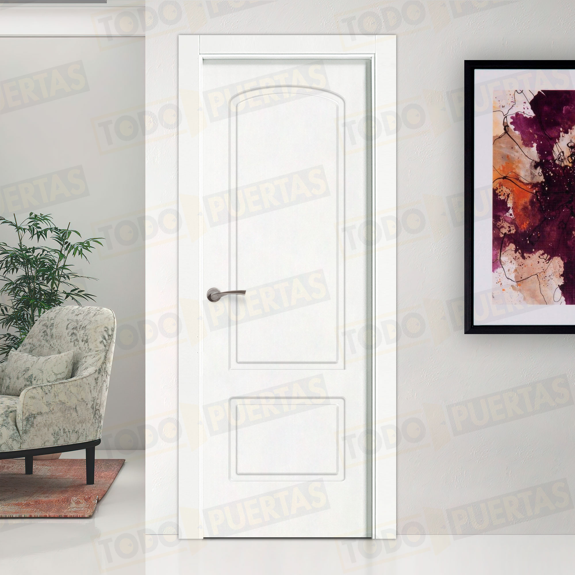 Puerta Block Maciza Lacada Blanca Mod. Ghana